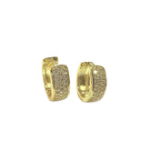 Gold Filled Triple Pave Row (L) Huggies